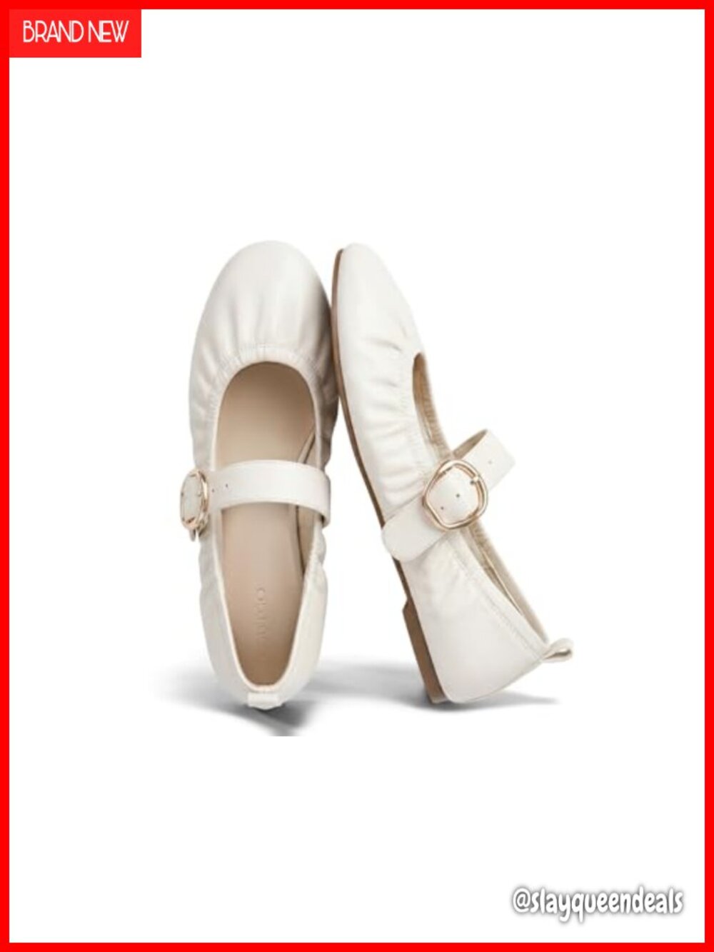 Mary Jane Ballet Flats Faux Leather Round Toe Slip On Comfort Shoes